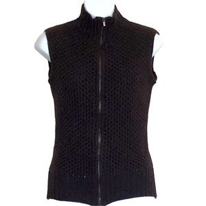 MAGO Made in Italy Cashmere Leather Women’s Full Front Zip Vest Sz S